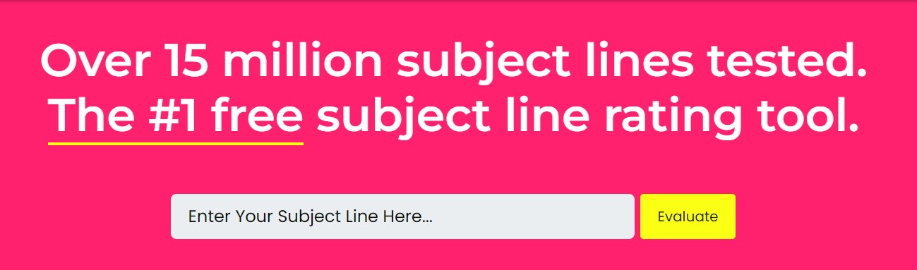 An example of SubjectLine.com’s free subject line tester